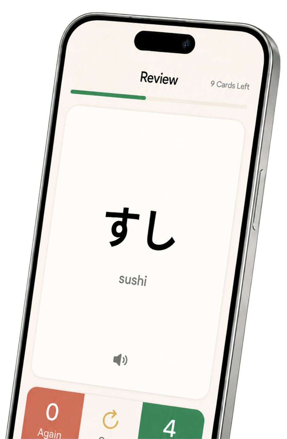 Inku review screen showing the Japanese word すし
